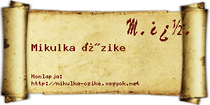 Mikulka Őzike névjegykártya